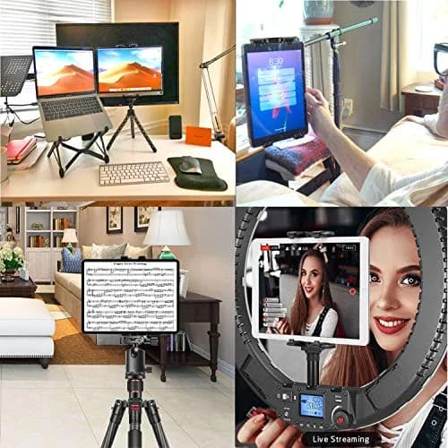 Peastrex iPad Tripod Mount Adapter 12.9in | 360° Rotatable Tablet Clamp Holder for iPad Pro & More thumbnail 8
