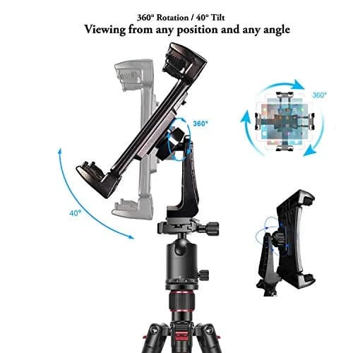 Peastrex iPad Tripod Mount Adapter 12.9in | 360° Rotatable Tablet Clamp Holder for iPad Pro & More thumbnail 3