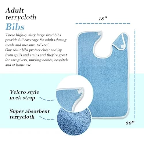 Avalon Towels Adult Bibs for Women & Men | 18" x 30" Full Coverage, Reusable & Washable thumbnail 4