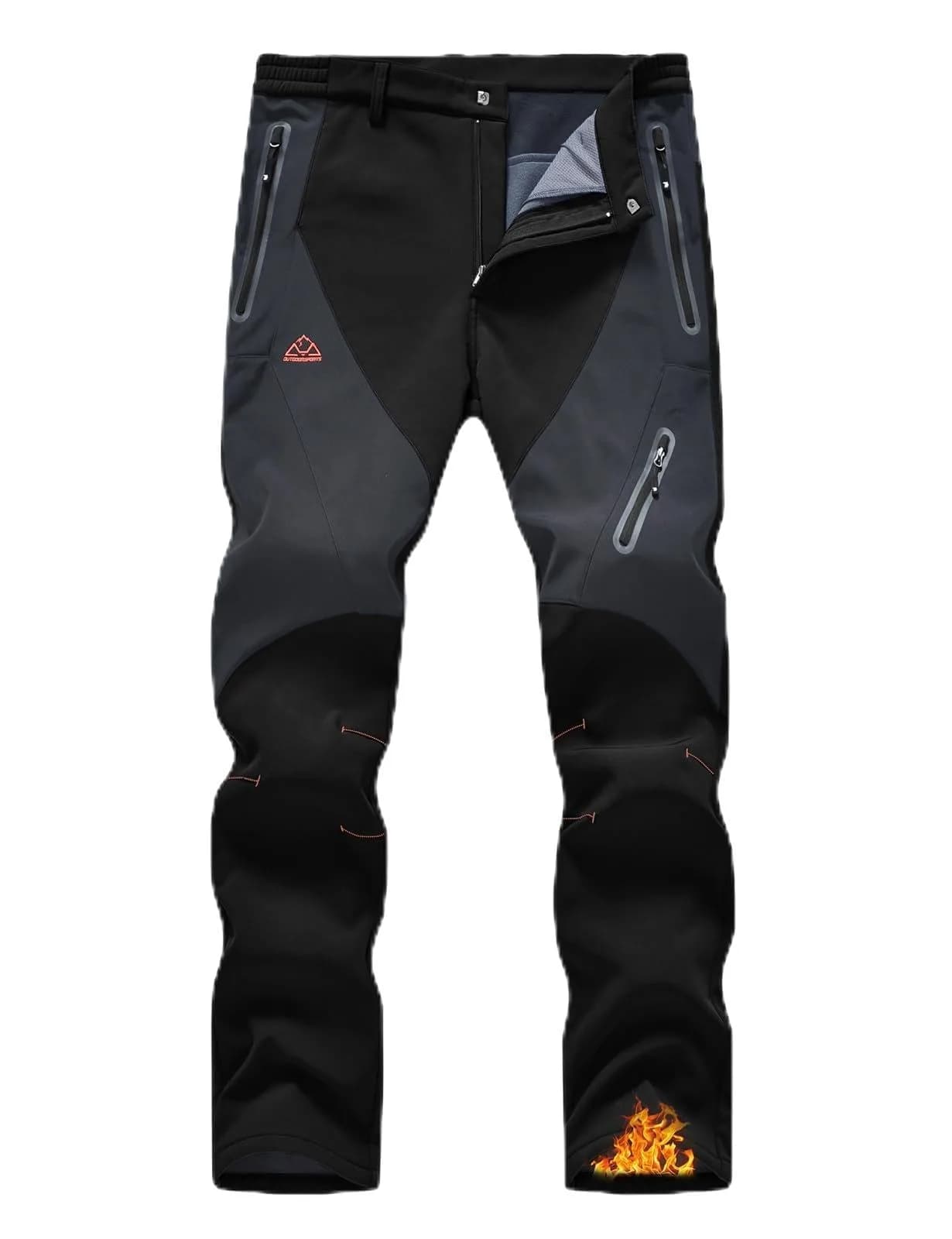 YSENTO Men's Snow Pants Fleece Lined Hiking Ski Winter Insulated Utility Work 40 | Water-Resistant & Warm - main product image