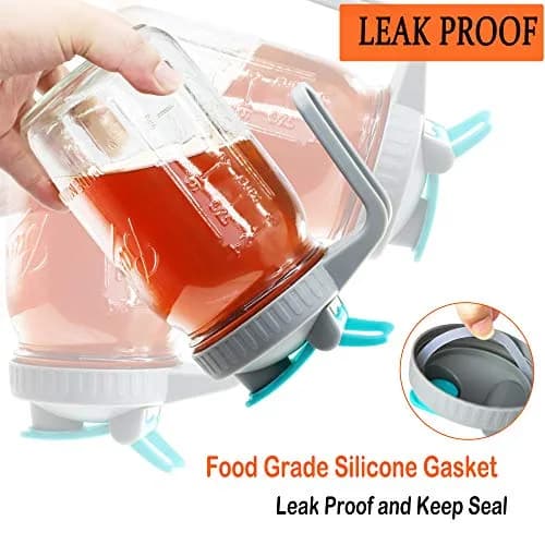 GMSWEET Mason Jar Pitcher 32 Oz Wide Mouth with Handle & Pour Spout | Leakproof Glass Jug for Cold Brew & Lemonade thumbnail 2