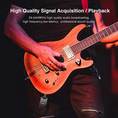 LEKATO WS-60 Wireless Guitar System 2.4GHz Rechargeable Transmitter Receiver | 6 Channels Stereo Mono 1/4” & 1/8” Plugs thumbnail 8