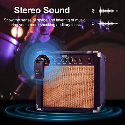 LEKATO WS-60 Wireless Guitar System 2.4GHz Rechargeable Transmitter Receiver | 6 Channels Stereo Mono 1/4” & 1/8” Plugs thumbnail 3