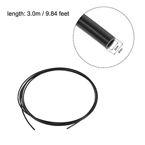 uxcell Nylon Line Hose Tube 2mm ID x 3mm OD 3 Meter PA6 Black | Flexible Pneumatic Air Brake Tubing thumbnail 2