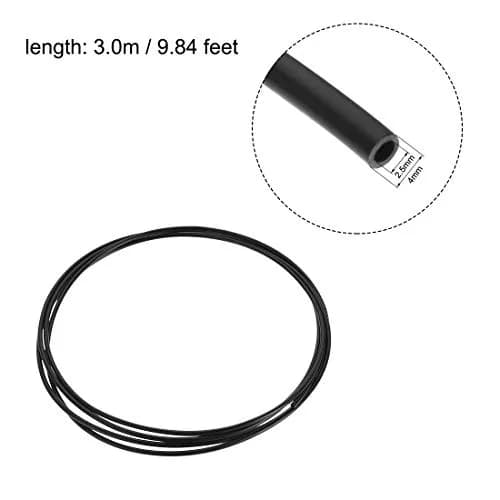uxcell Nylon Line Hose Tube 2.5mm ID x 4mm OD 3 Meter Black | Pneumatic Air Brake Tubing for Fluid Transfer thumbnail 2