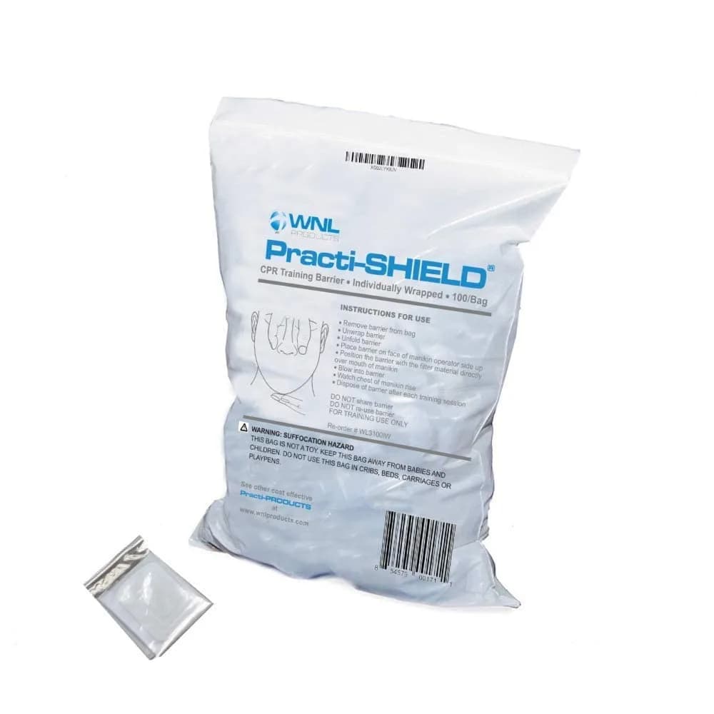 WNL Products WL3150IW CPR Manikin Shields, 50 Individually Wrapped — 100