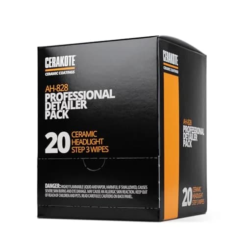 CERAKOTE Ceramic Headlight Restoration Detailer Pack 20 Ceramic Wipes | Restores Clarity & Protects Headlights thumbnail 1