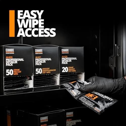 CERAKOTE Ceramic Headlight Restoration Detailer Pack 20 Ceramic Wipes | Restores Clarity & Protects Headlights thumbnail 3