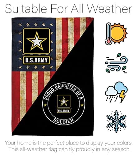 POYOMUK US Military U.S. Army Proud Daughter of A Soldier Flag 12" x 18.5" | Double-Sided Garden Banner thumbnail 6