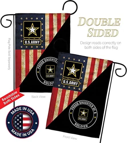 POYOMUK US Military U.S. Army Proud Daughter of A Soldier Flag 12" x 18.5" | Double-Sided Garden Banner thumbnail 3