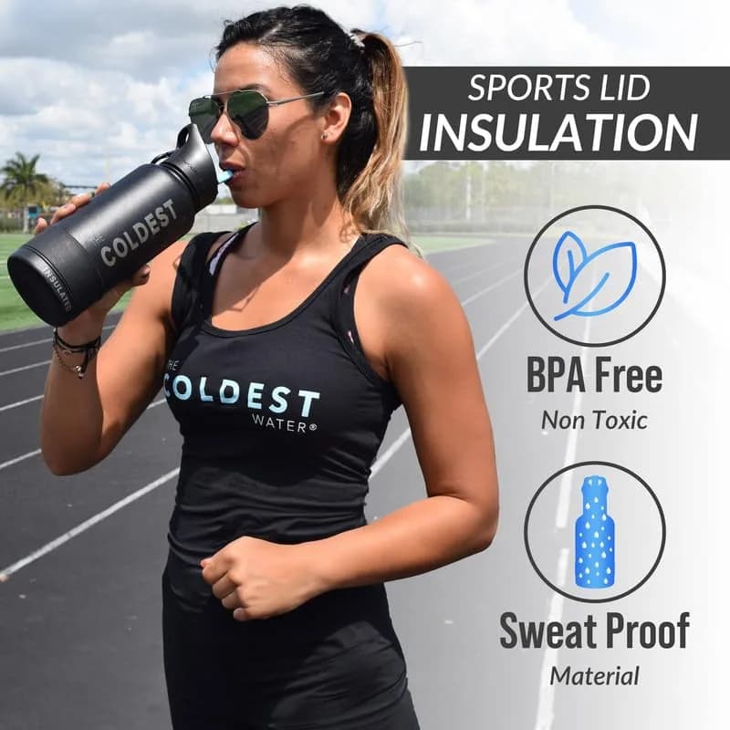 The Coldest Water Insulated Water Bottle with Straw Lid - 40 oz (1180ml) Epic White | Keeps Drinks Cold 36 Hrs, Hot 13 Hrs thumbnail 6