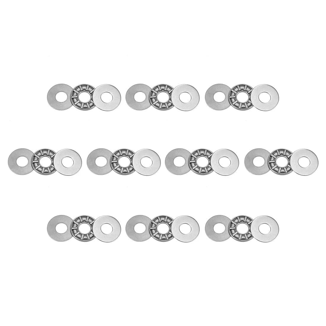 uxcell AXK0821 Thrust Needle Roller Bearings with Washers 8mm Bore 21mm OD 2mm Width 10pcs | High Load Capacity for Compact Spaces - main product image