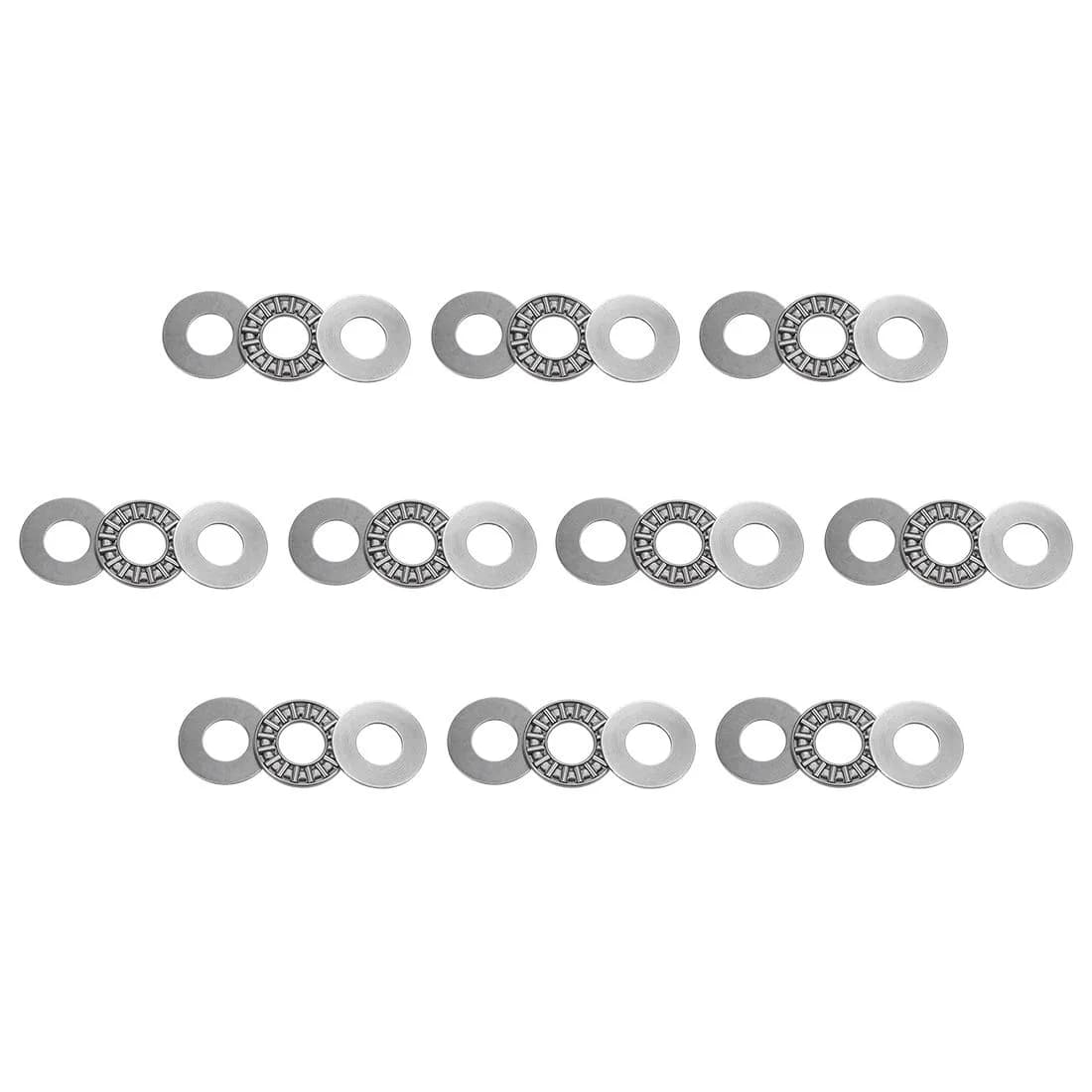 uxcell AXK1226 Thrust Needle Roller Bearings with Washers 12mm Bore 26mm OD 2mm Width 10pcs | High Stiffness in Minimum Axial Space - main product image