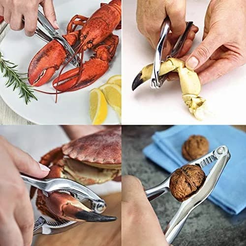 Ajmyonsp Seafood Crackers and Picks Set 8-Piece Stainless Steel & Zinc Alloy | Heavy Duty Nut Cracker & Lobster Tool Set thumbnail 5
