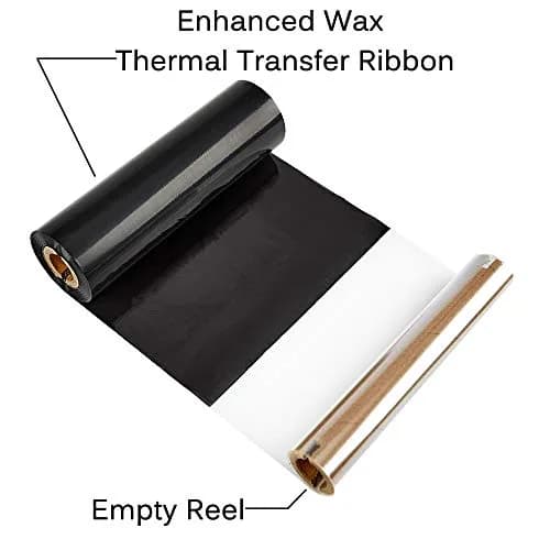 Edraco Enhanced Wax Thermal Transfer Ribbons 4.33" x 244' (110mm x 74m) - 8 Rolls | Bulk Pack for Zebra Desktop Printers thumbnail 4