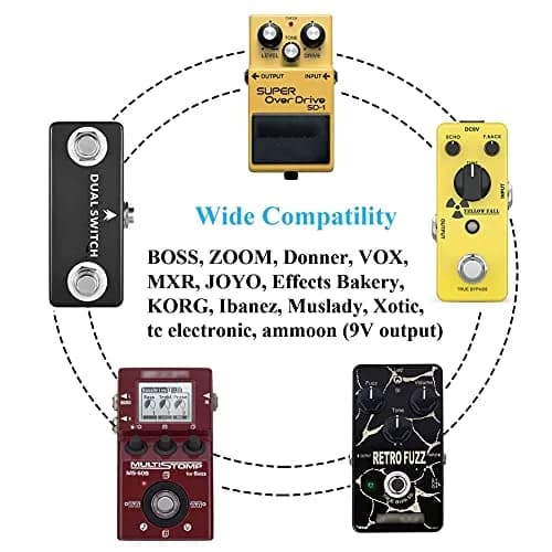 WUKUR 9V Guitar Pedal Power Supply 1A Tip Negative | Noise-Filtered, ETL Listed thumbnail 4