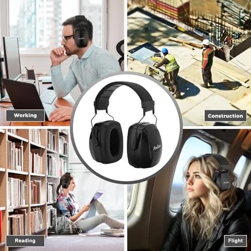 ProCase SNR33dB Noise Reduction Ear Muffs, Adult Hearing Protection, 33dB NRR | Certified for Shooting & Industrial Use thumbnail 6