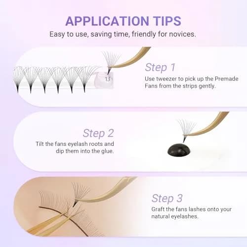 NAGARAKU Premade Volume Fans 6D 0.07 C 9-14mm Mix | Natural, Time-Saving Lash Extensions thumbnail 5