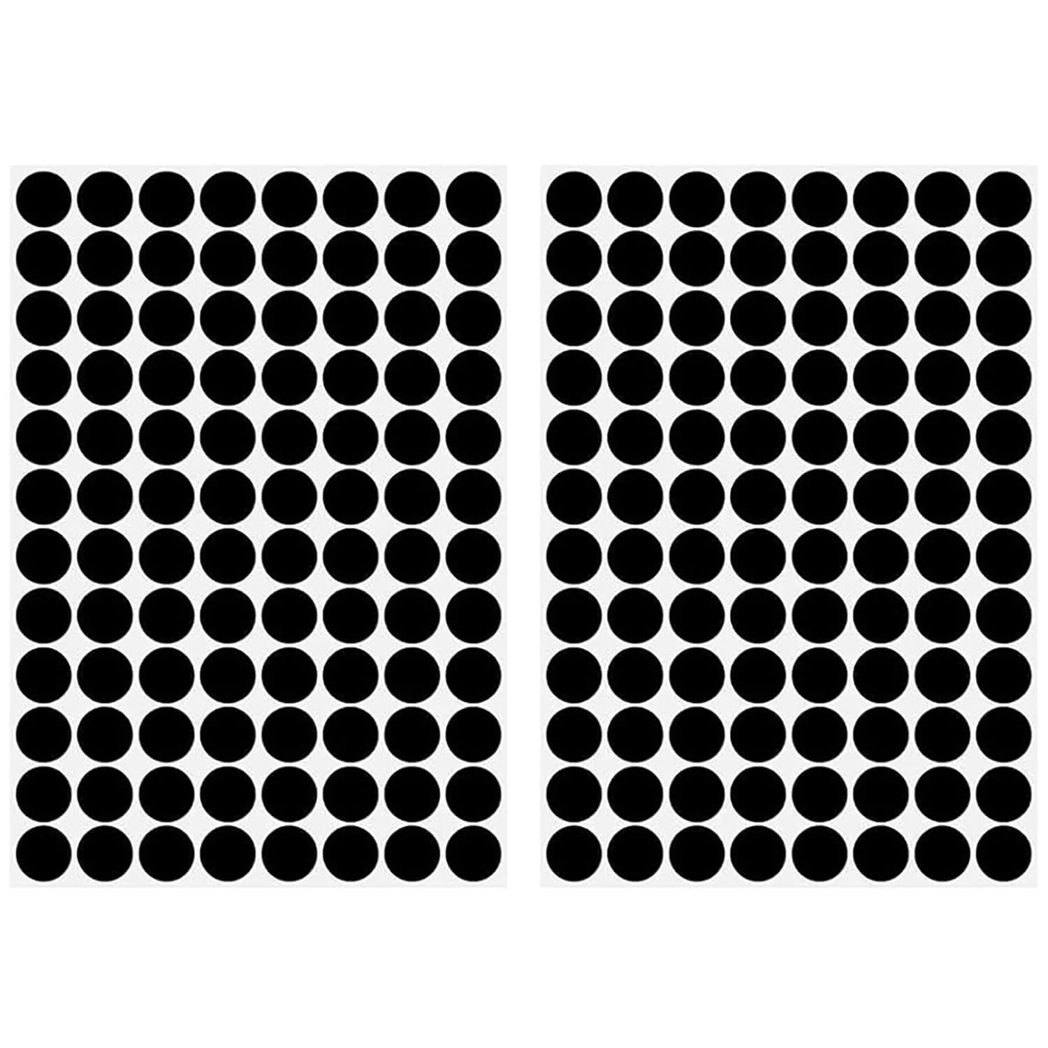 ZXUEZHENG Self-Adhesive Screw Hole Stickers 15mm (0.59") Black | 192 Pack for Furniture & Shelving