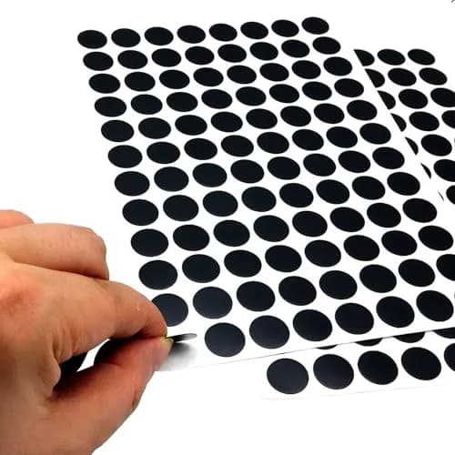 ZXUEZHENG Self-Adhesive Screw Hole Stickers 15mm (0.59") Black | 192 Pack for Furniture & Shelving thumbnail 3