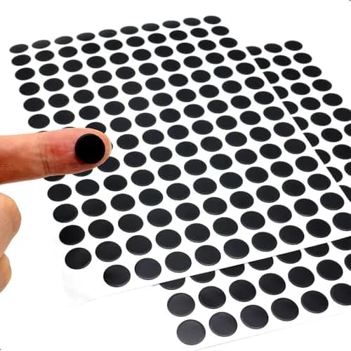 ZXUEZHENG Self-Adhesive Screw Hole Stickers, 12mm Black, 280 Pieces | Cover Furniture Screw Holes thumbnail 4
