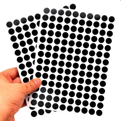 ZXUEZHENG Self-Adhesive Screw Hole Stickers, 12mm Black, 280 Pieces | Cover Furniture Screw Holes thumbnail 5