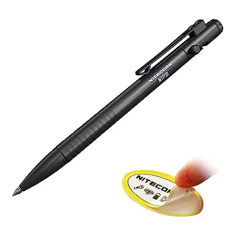 Nitecore NTP31 Bolt Action Tactical Pen with Tungsten Steel Glass Breaker & Schneider Gel Ink Refill, 13.2cm (5.2") | Smooth Writing & Emergency Tool thumbnail 1