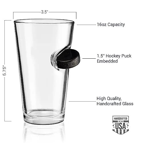 BenShot Hockey Puck Pint Glass - 16oz | Made in the USA thumbnail 4