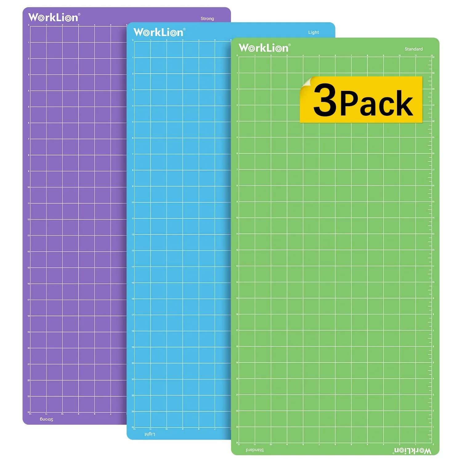 WORKLION Cutting Mat 12x24 | Compatible with Explore Series, Adhesive, Durable, Anti-Slip, 3-Pack