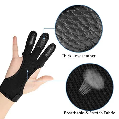 Coolrunner Three Finger Leather Archery Glove XL | Protects Fingers & Forearm thumbnail 2