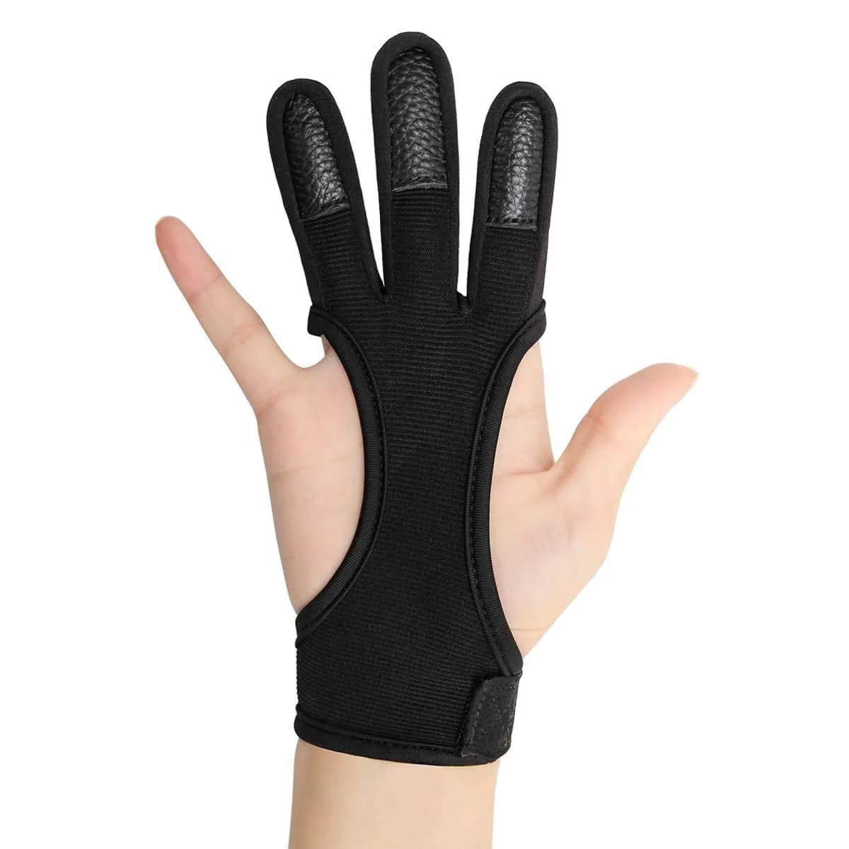 Coolrunner Archery Glove Three Finger Leather Right Hand Small | Protects Fingers from Bowstring — Large
