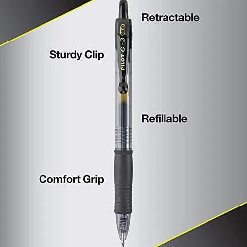 Pilot G2 Premium Gel Pen 1.0mm Refillable & Retractable | Bold Black Ink, 12 Pack thumbnail 2