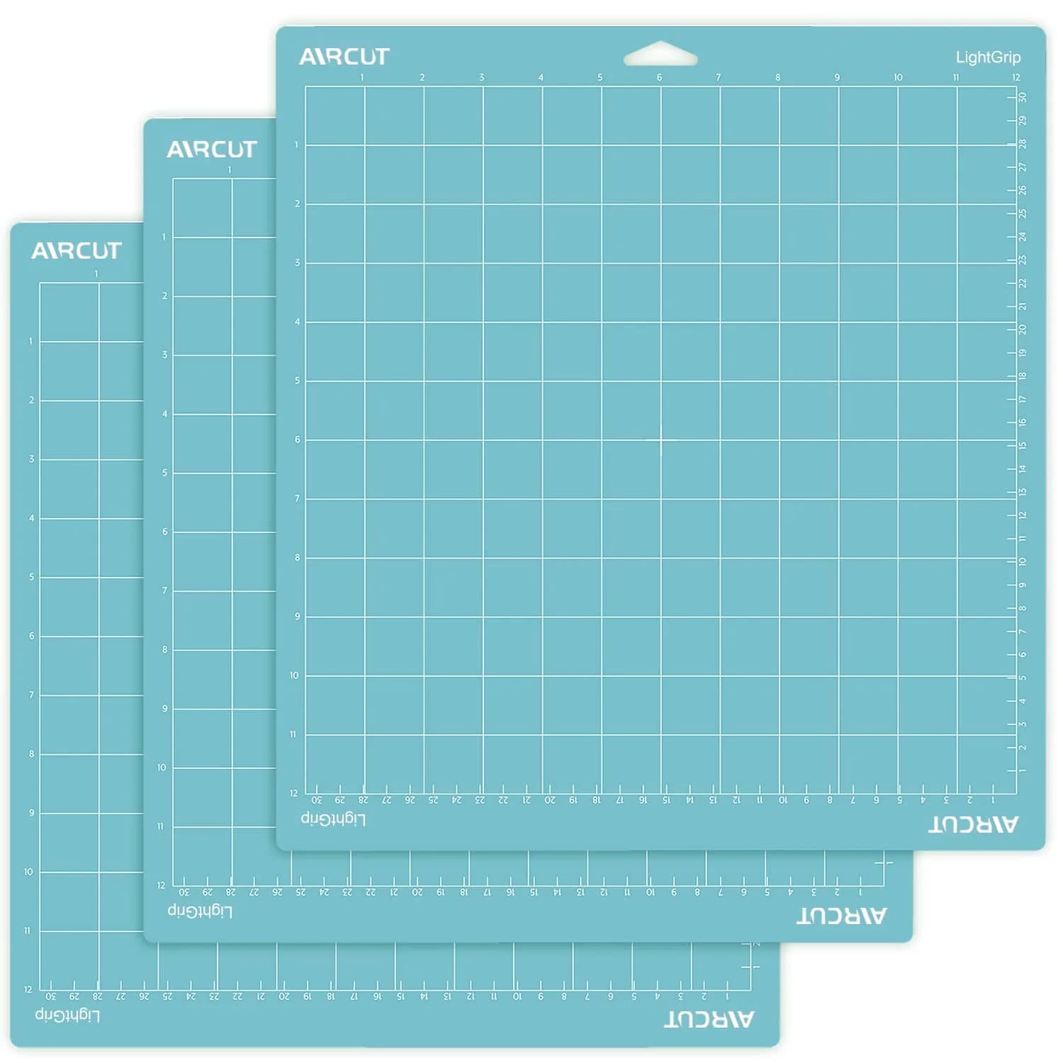 AIRCUT 3-Pack 12x12 Inch Cutting Mats for Cricut Maker & Explore Series | Standard, Light & Strong Grip Variety — Blue / 14"L x 13"W