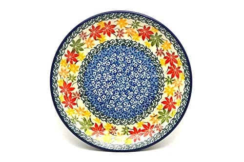 Polish Pottery Plate - Salad/Dessert (7 3/4") - Maple Harvest | Handmade Polish Stoneware