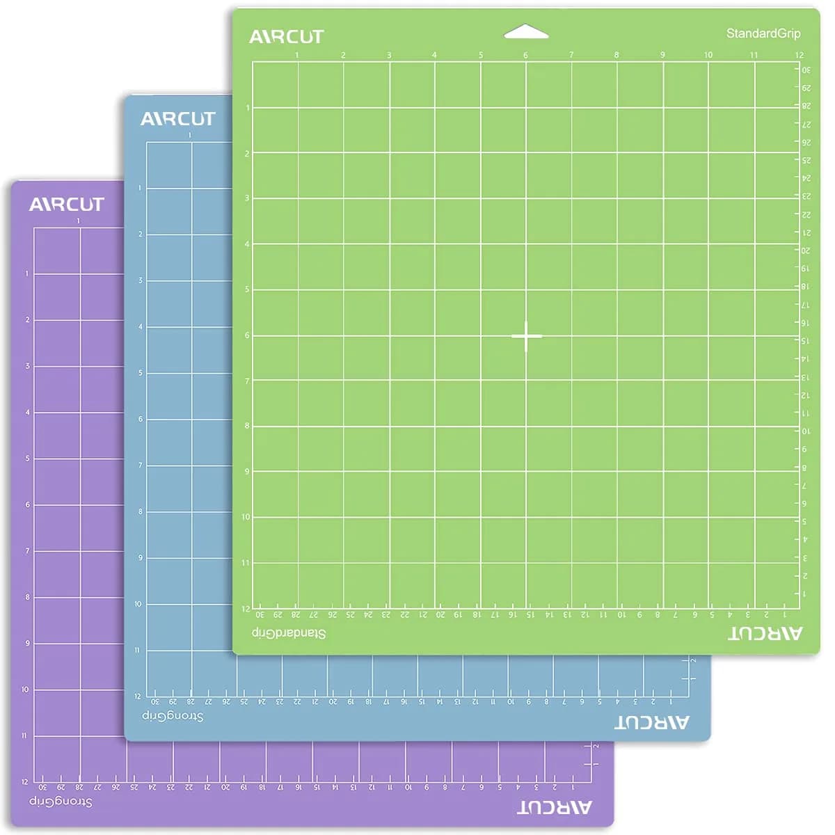 AIRCUT 3-Pack 12x12 Inch Cutting Mats for Cricut Maker & Explore Series | Standard, Light & Strong Grip Variety - main product image
