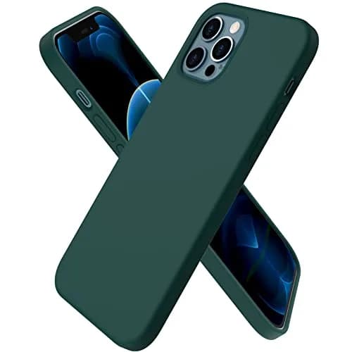 ORNARTO for iPhone 12/12 Pro Case, Slim Liquid Silicone, Olive Green | Snug Fit & Easy to Clean thumbnail 1