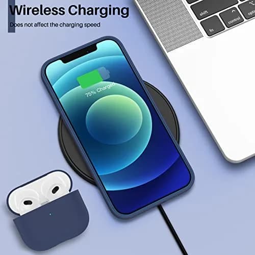 ORNARTO for iPhone 12 Mini Case, Slim Liquid Silicone Cover, Navy Blue | Anti-Fingerprint & Raised Edges thumbnail 5