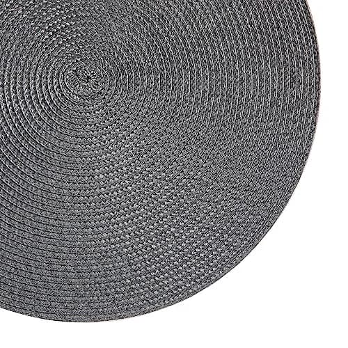 Jennice House Gray Placemat | Heat Resistant, 13.5 inch, Set of 6 for Kitchen & Dining thumbnail 4