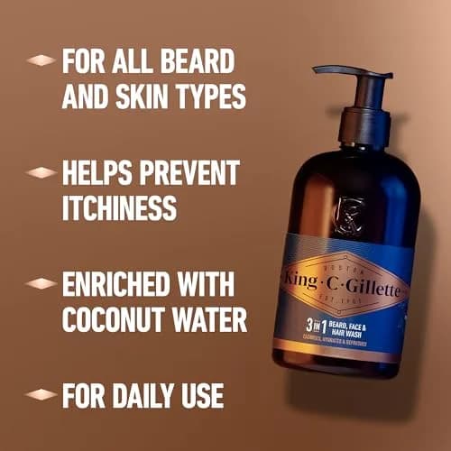 King C. Gillette Beard Wash for Men 350ml (11.8 Fl Oz) | Cleanses Hair and Skin with Argan & Avocado Oil thumbnail 6