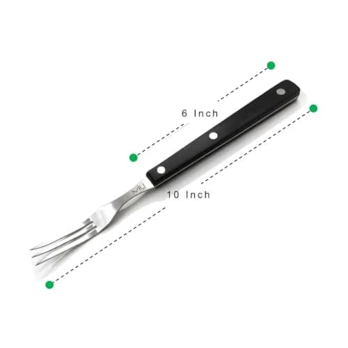 WALLFARM Stainless Steel 3 Prong Granny Fork, 10 Inch | Compact Kitchen Carving & Serving Tool thumbnail 2