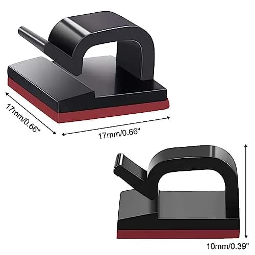 SOULWIT Black 50 Pcs Self Adhesive Cable Management Clips | Organize TV PC Laptop Ethernet Cables thumbnail 3
