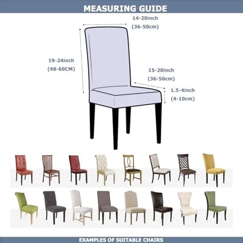 Lalluxy Stretchy Washable Parson Dining Chair Covers Set of 4 | Wrinkle-Resistant, Easy Care, Perfect Fit thumbnail 5
