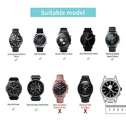 Five Star Online 22mm Smart Watch Bands Compatible with Samsung Galaxy Watch 3 45mm & Gear S3, Soft Silicone Sport Strap, Large Size (165-216mm Wrist) thumbnail 2