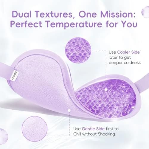 NEWGO Cooling Gel Eye Mask Reusable Cold Pack for Puffy Eyes & Dark Circles 8.1x3.9 Inch | Dual Temperature Relief thumbnail 4