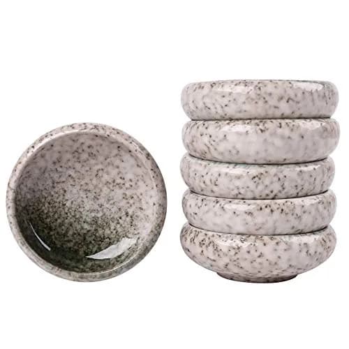Uaral Emerald Green Ceramic Dipping Bowls Set of 6 | 118ml (4.5 oz) Japanese Style Pinch Bowls thumbnail 1