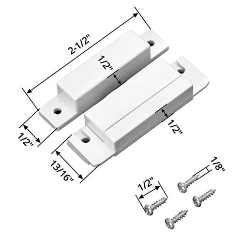 QWORK MC-31 Wired Surface-Mounted NC Magnetic Door Window Contact Sensor Alarm Reed Switch, White, Pack of 5 | Electronic Switch for Home Security thumbnail 3