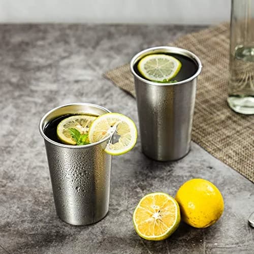 MEWAY Stainless Steel Cups 16oz | Stackable Durable Metal Cups for Travel & Camping thumbnail 4