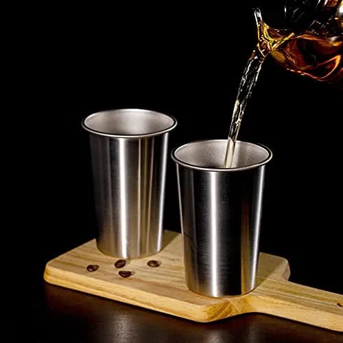 MEWAY Stainless Steel Cups 16oz | Stackable Durable Metal Cups for Travel & Camping thumbnail 5