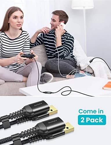 AINOPE 2 Pack USB 3.0 Extension Cable 1m (3.3ft+3.3ft) Black | High-Speed Data Transfer & Fast Charging thumbnail 7