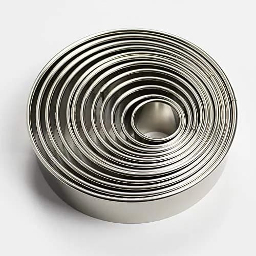 RIHAI Stainless Steel Round Cookie Cutter Set, 12 Pieces | Durable, Rust-Resistant Baking Tools thumbnail 7